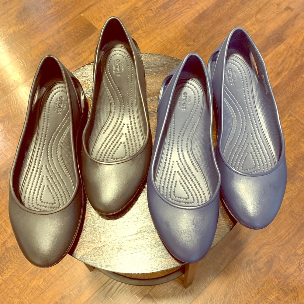 Crocs Iconic Comfort Navy & Black Flats (11)